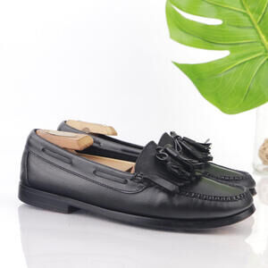 Cole Haan Mens Loafers Size 8.5 D Black Kiltie Tassel Moc Toe Slip On Dress Shoe